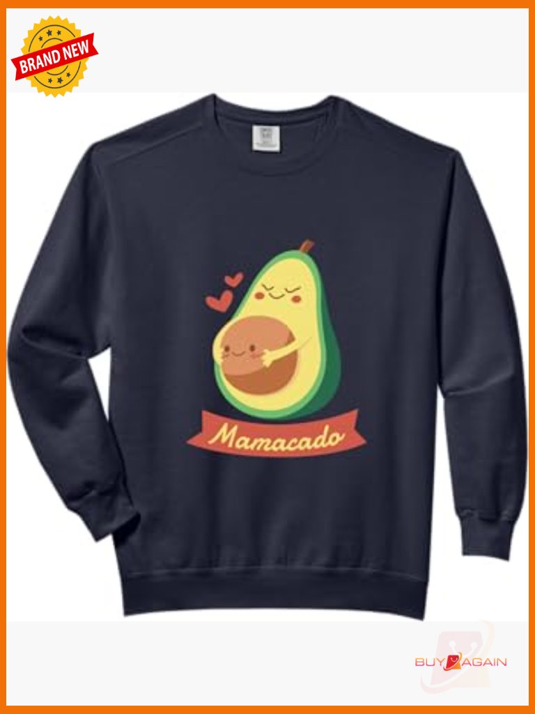 Funny Pregnancy Announcement Avocado Graphic Crew Neck Long Sleeve Sweatshirt